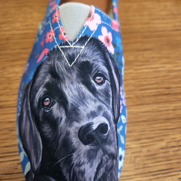 Groove Bags Floral Black Lab Blue Casual Fabric Slip On Shoes - Picture 8 of 12